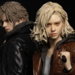 "Estátuas premium de Leon S. Kennedy e Jill Valentine da linha Resident Evil Requiem em escala 1/4, detalhando o mercado de colecionáveis de luxo em 2026."