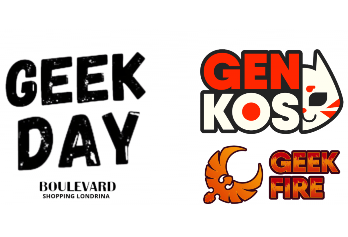 Banner promocional do evento Geek Day 2026 no Boulevard Shopping Londrina, destacando atrações de games, cosplay e animes com entrada gratuita.