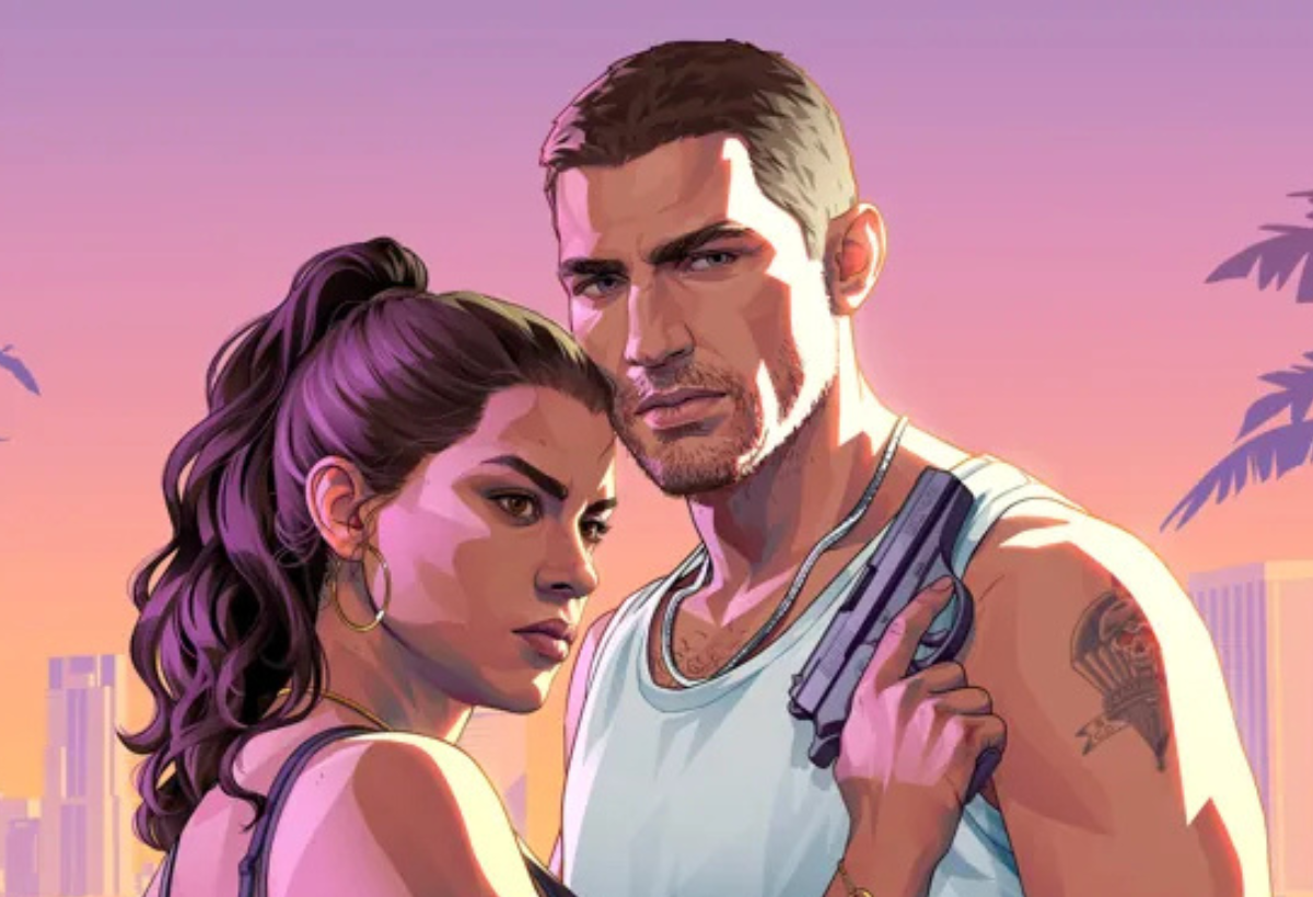 Zoom na arma Nipper 38 de Lucia em GTA 6 mostrando inscrição Made in Brazil